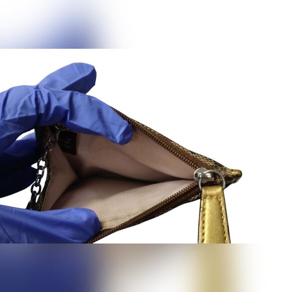 Coach Skinny Brown and Gold Keychain Wallet - Picture 2 of 4